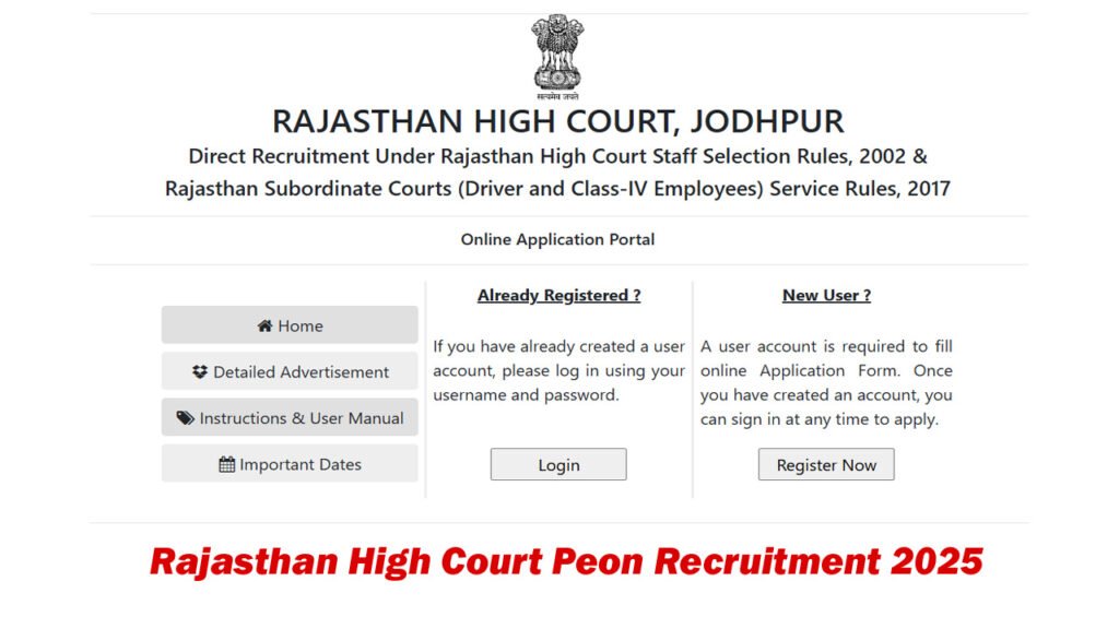 Rajasthan High Court Peon Recruitment 2025
