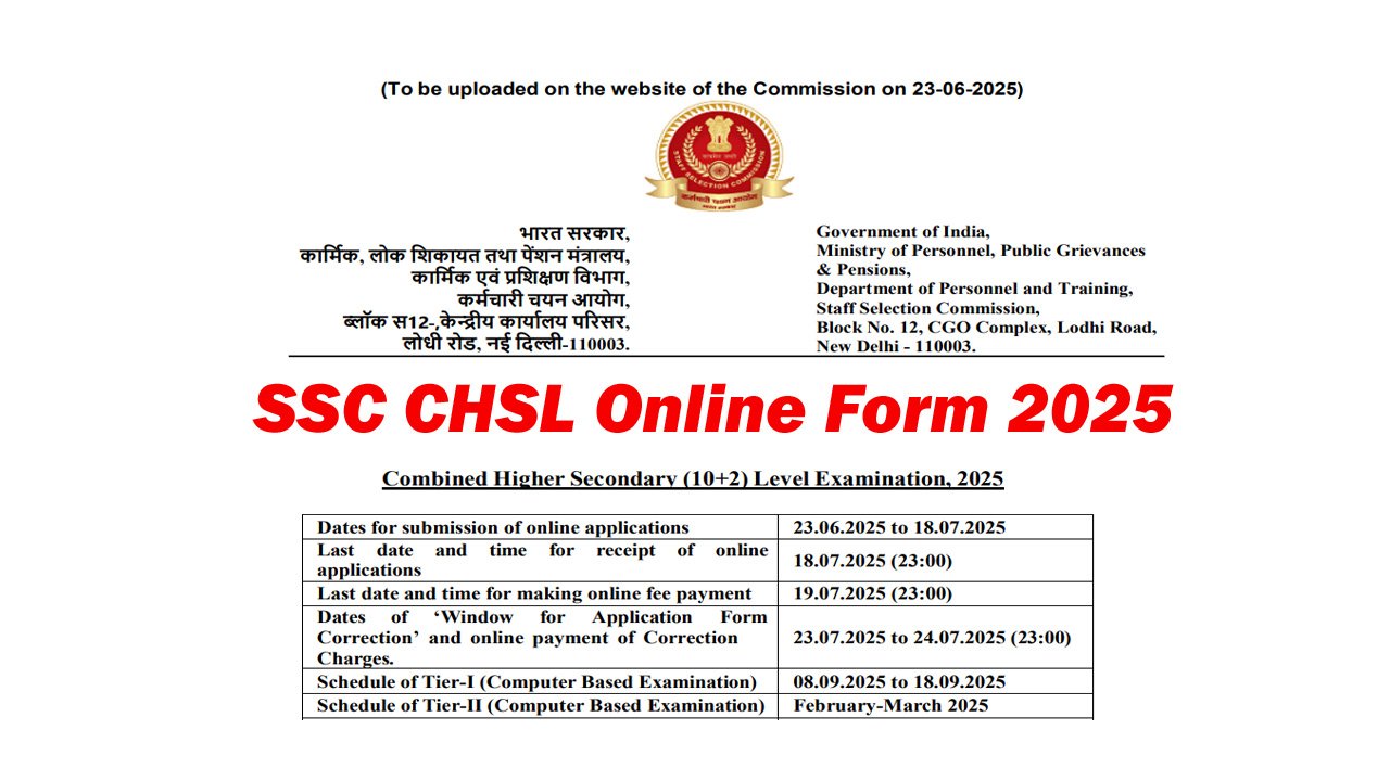 SSC CHSL Recruitment 2025