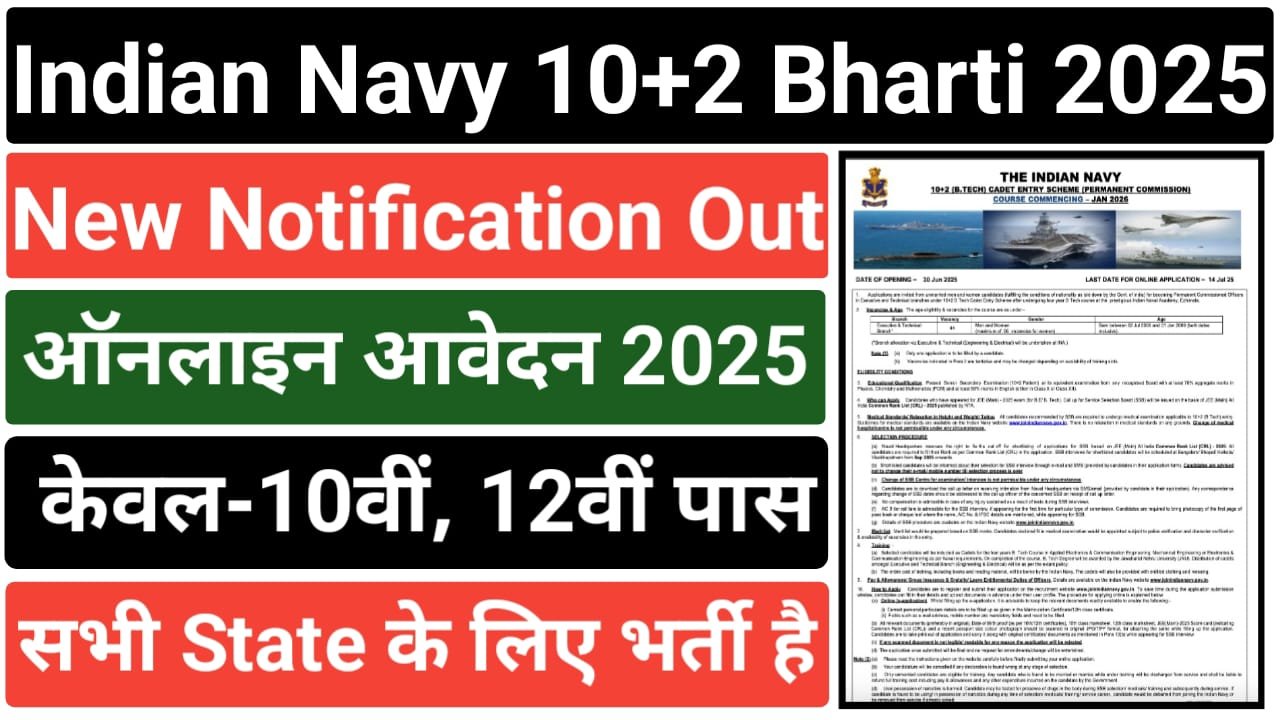 Indian Navy 10+2 Recruitment 2025