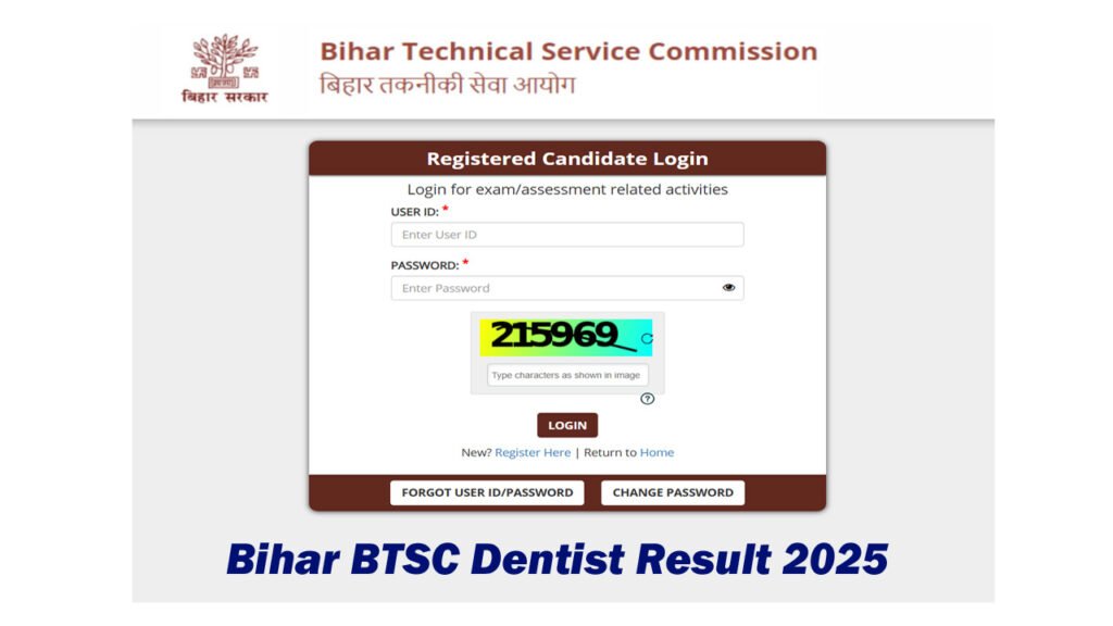 Bihar BTSC Dentist Result 2025