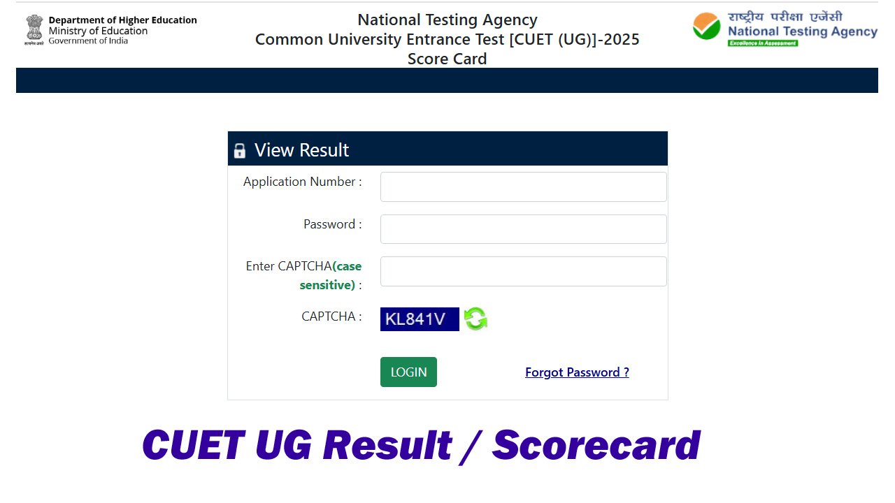 CUET UG Result 2025 OUT