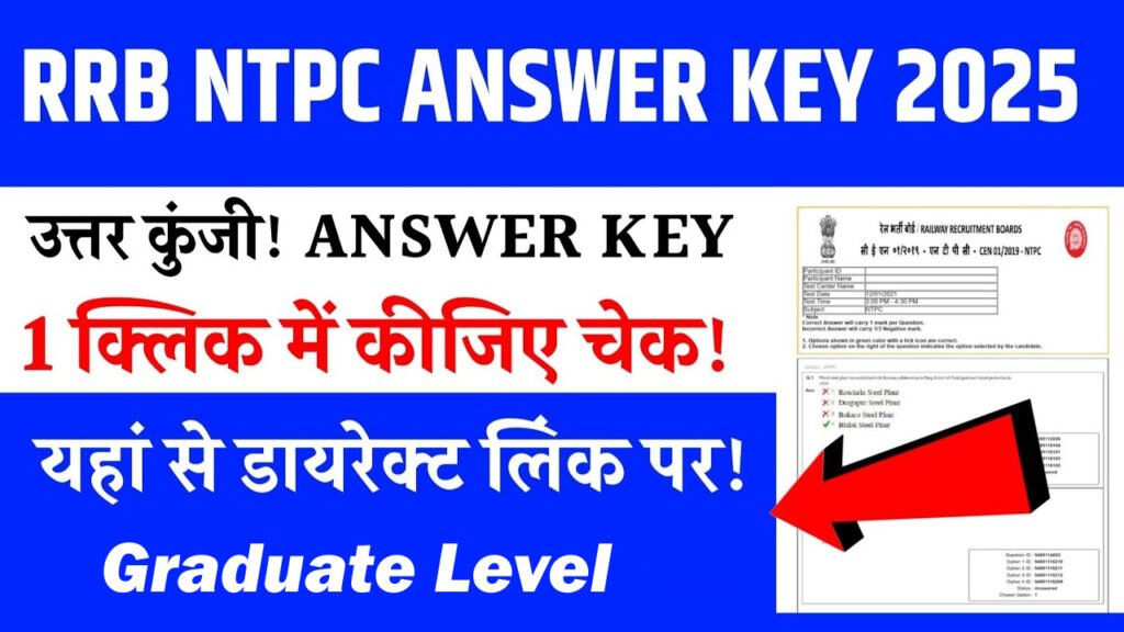 RRB NTPC Graduate Level Answer Key 2025
