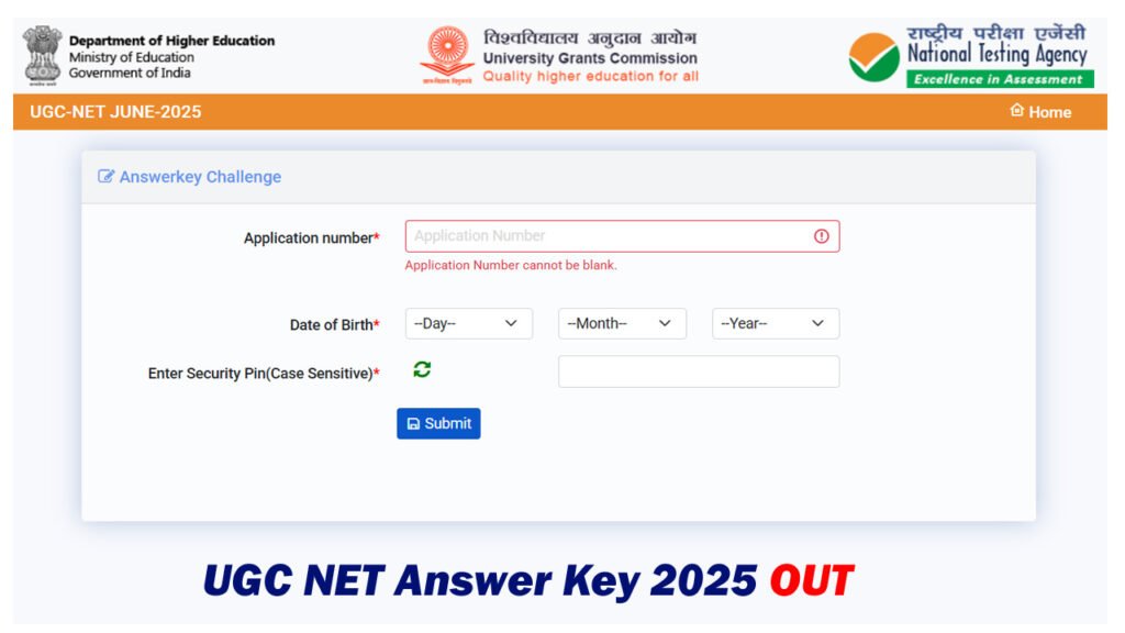 UGC NET Answer Key 2025