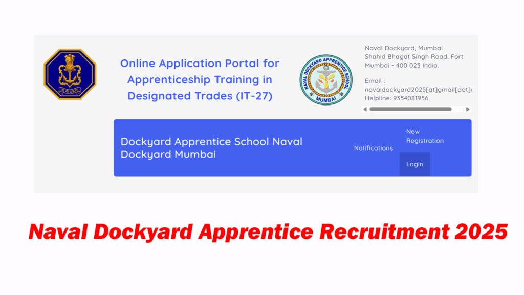 Naval Dockyard Apprentice Recruitment 2025