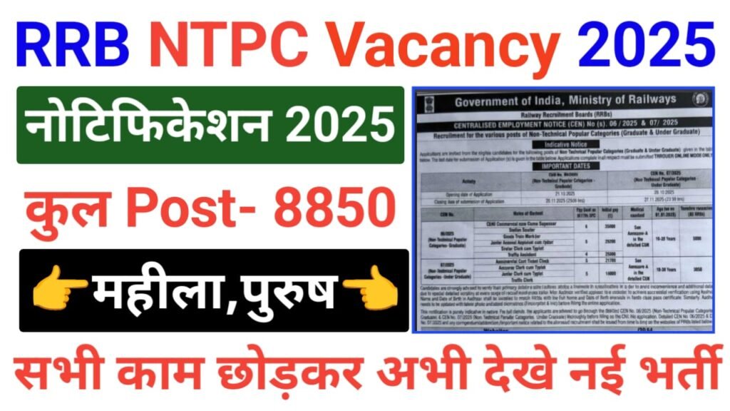 Railway RRB NTPC Online Form 2025
