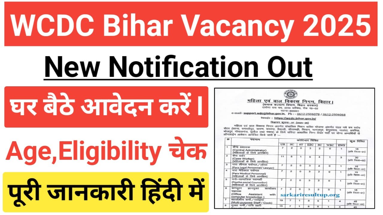 WCDC Bihar Online Form 2025