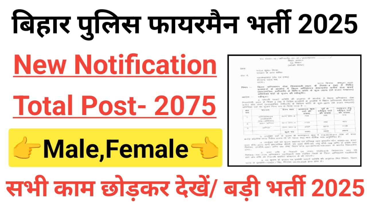 Bihar Police Fireman Vacancy 2025