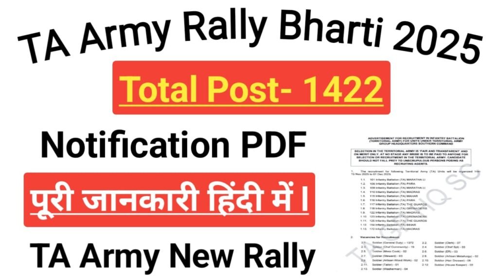 TA Army Southern Command Rally Bharti 2025